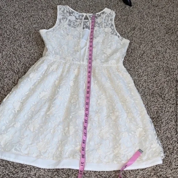 Forever 21 large‎ white lace fit and flare dress - Picture 3 of 5